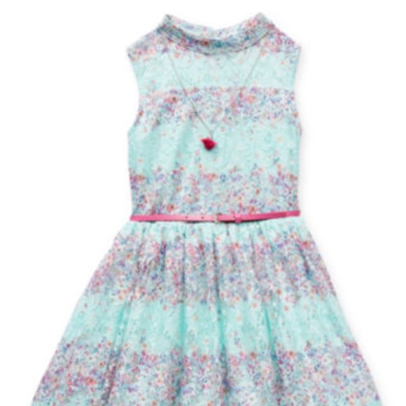 Knit Works Girls Belted Sleeveless Fit & Flare Dress